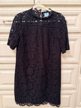 CeCe Black Lace Mini Shift Dress